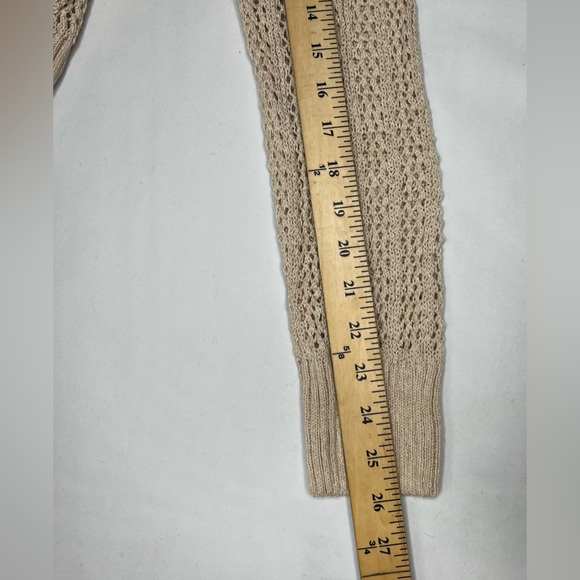 Anthropologie Beige Open-Knit Button Cardigan Sweater Womens Size XS - Picture 11 of 17